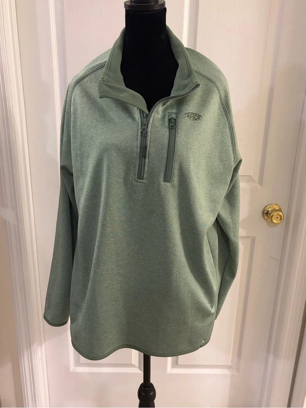 AFTCO Vista Performance 1/4 Zip pullover jacket fleece lined men’s large green